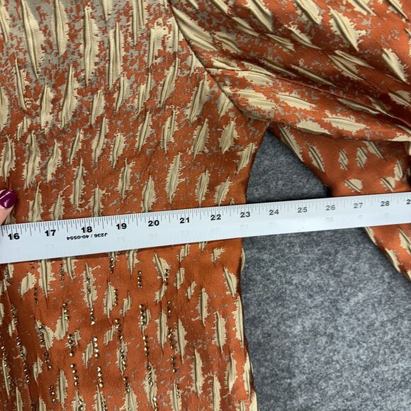 Susanna Jacket Women 16 Gray Geometric Open Front Long Sleeve Lined - Picture 5 of 7